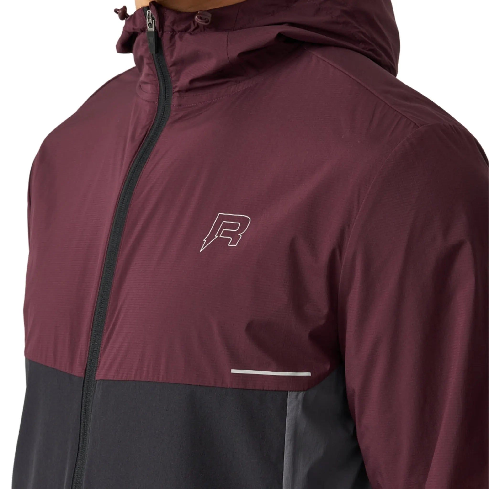 Detailed Front View of Reprimo Impact Burgundy Obsidian Windbreaker REP254-282